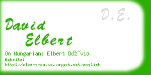 david elbert business card